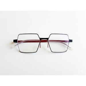 Lool Ionic Eyeglass Frames 50-18 Black Red Screwless Spain Demo Lenses